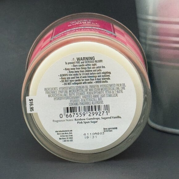 BBW Pink Gumball (Bubblegum) Bath & Body Works Single Wick Candle - Picture 9 of 10